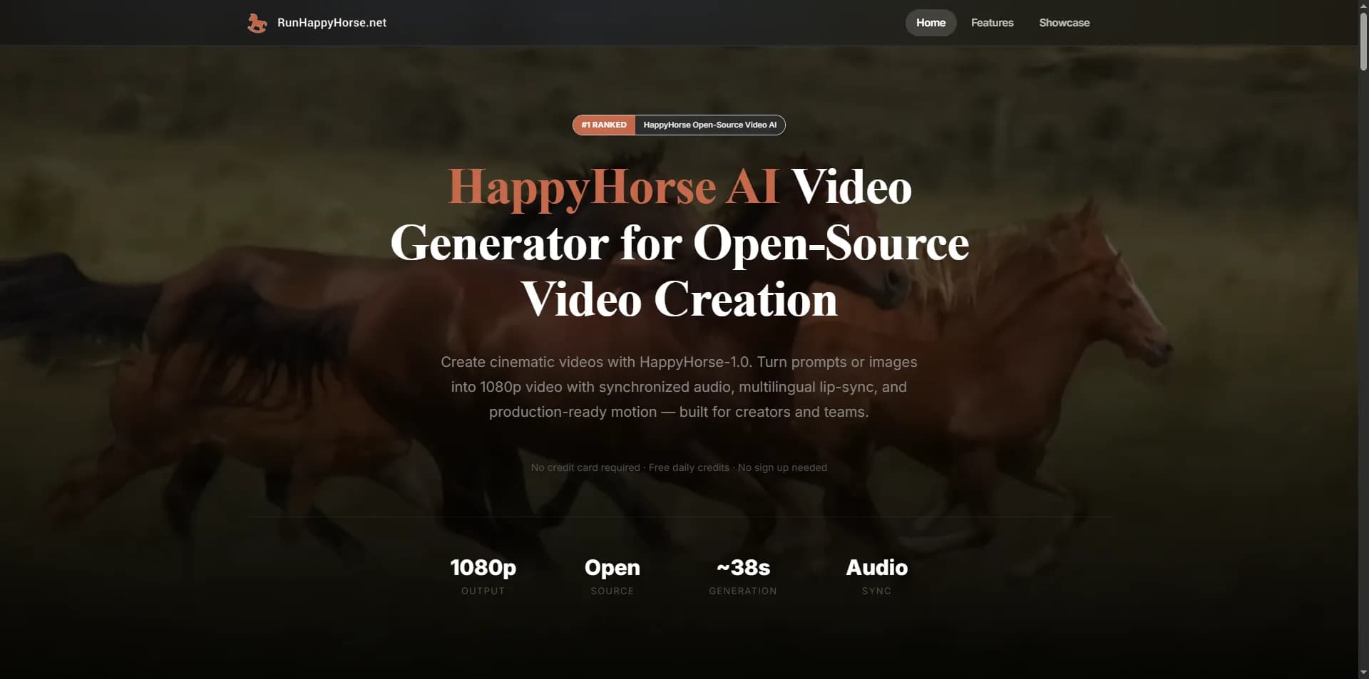 HappyHorse AI — AI Video Generator Powered by HappyHorse 1.0 illustration 1 of 1