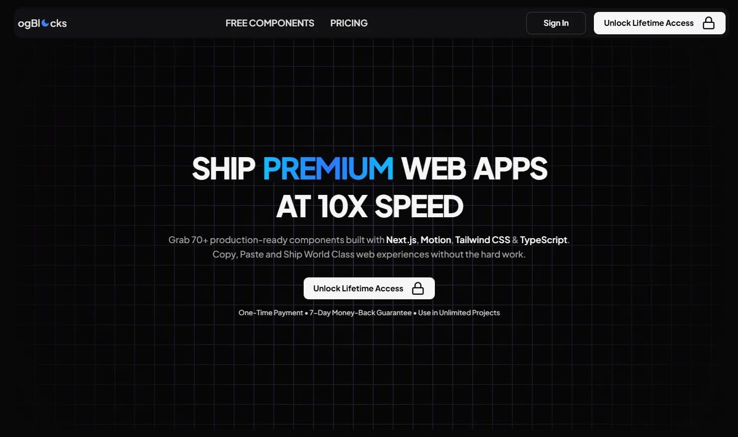 ogBlocks: Premium Animated React UI Components built with Framer Motion and Tailwind CSS illustration 1 of 1