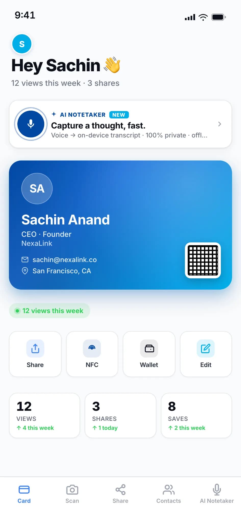 Digital Business Card — Create Free, Share via NFC or QR (2026) | NexaLink illustration 1 of 8