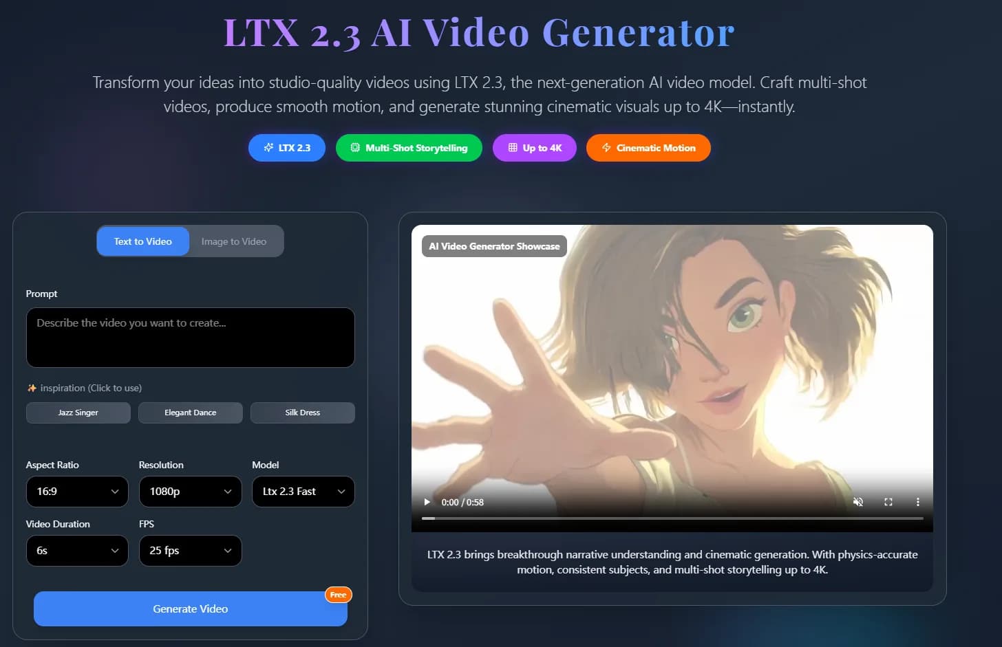 Ltx 2.3 AI Video Generator – Fast 4K Video Creation illustration 1 of 1