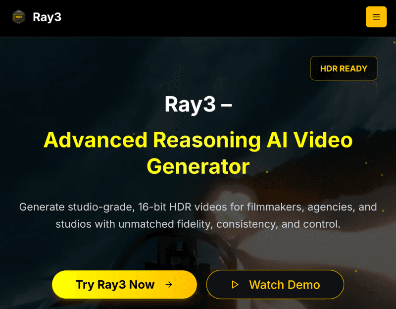 Ray3 AI VIDEO GENERATOR illustration 1 of 1