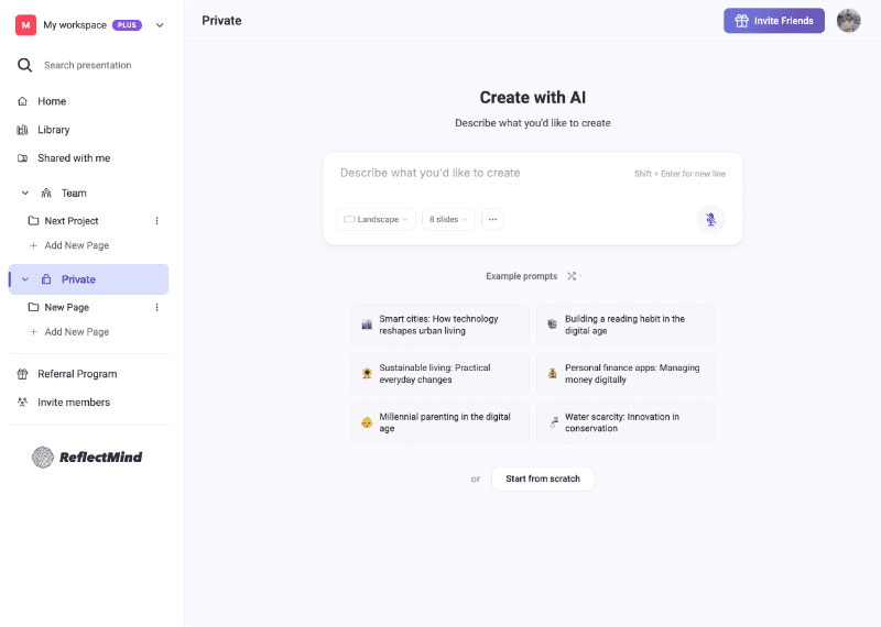 ReflectMind - AI-Powered Presentation & Visual Content Platform illustration 1 of 4