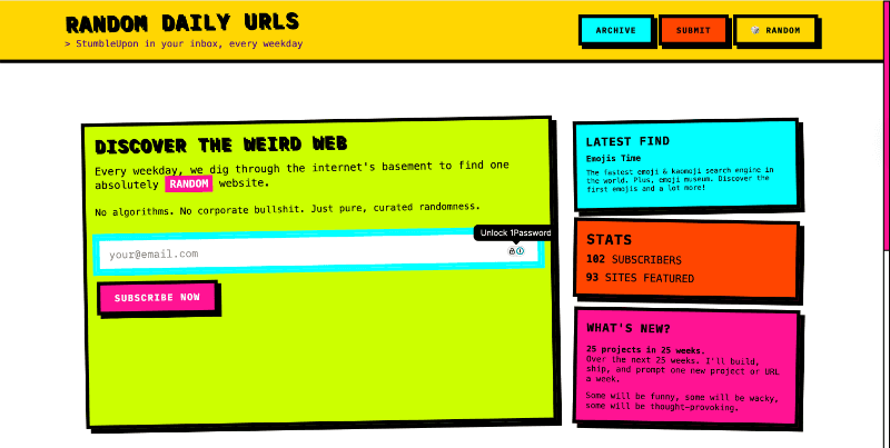 Random Daily Urls illustration 1 of 2