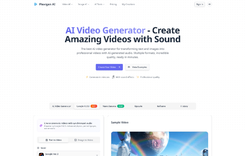 Plexigen AI - Video Generation with Audio illustration 1 of 4